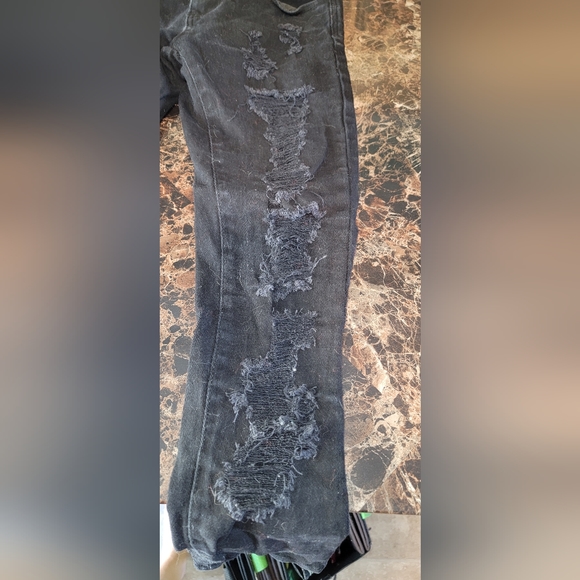 12 AM Nation distressed black skinny jeans men's sz 30×30. EUC - Picture 4 of 6